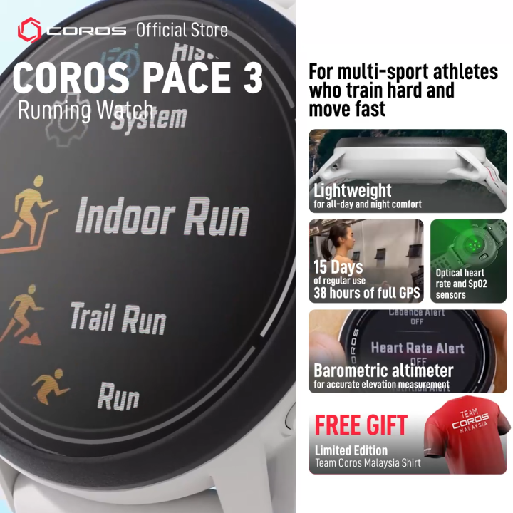 COROS PACE GPS SPORT WATCH 38Hrs GPS SPO2 LIGHTWEIGHT