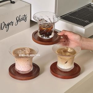 แก้วกาแฟอเมริกันบางใส แก้วน้ำ แก้วกาแฟลาเต้ ออสเตรเลีย สีขาว แก้วผลไม้ ทรงกลม แก้วแก้วน้ำมันแบบโปร่งใส