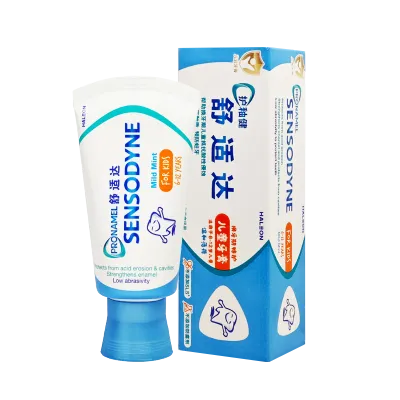Sensodyne | ยาสีฟันรสผลไม้ สำหรับเด็กอายุ 2-12 ปี ผสมฟลูออไรด์ ป้องกันฟันผุ สตรอเบอร์รี่