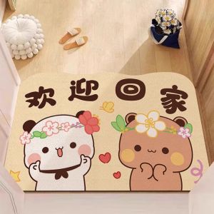 Thảm Lông Nhung Chống Bẩn PVC Họa Tiết Hoạt Hình Dùng Trong Nhà Thảm Đệm Chân Bên Ngoài Cửa Phòng Khách
