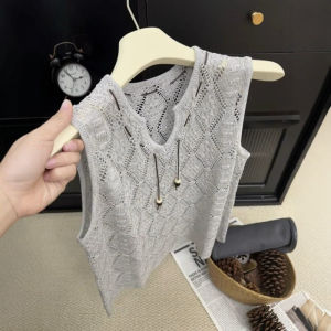 DUOFEIYAN | Áo Knit Lụa Băng Quấn Hở Eo Cổ V Dành Cho Giảm Cân