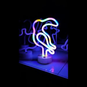 Colorful Parrot Neon Lights Nightlight USB Battery Powered Decorative Light for Bedroom Decor Table Night Light For Holiday