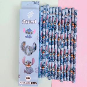 ZEEMIN Christmas 12Pcs/Set Disney Stitch Cute Cartoon Pencil HB Sketch Items Drawing Stationery Student School Pen Children Christmas Gift