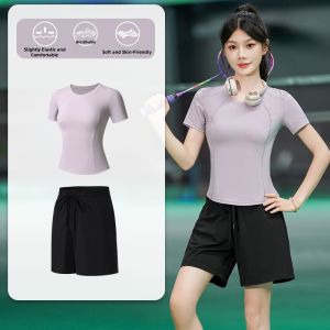 BAISILING | Womens Summer Back Pocket Quick-Dry Sports Suit for Tennis and Badminton