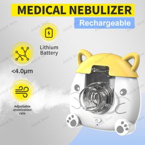 AiQUE Cartoon Charging Nebulizer Mini Medical Nebuliser Adult Kids Silent Asthma Inhaler Humidifier Mini Mesh Handheld Atomizer