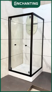 ENCHANTING Shower Box Minimalis Kaca Temper Glass Kamar Mandi E5104 Complete Set with Shower Tray & Afur