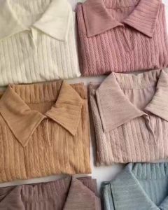 Brnj Hornet Polo Crop Top Wanita Lengan Panjang Kenian Viral Atasan Terbaru