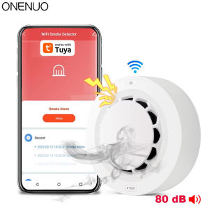 Onenuo tuya Wifi khói Detector cảm biến quang điện báo cháy nhà bếp hệ thống an ninh làm việc với cuộc sống thông minh ứng dụng