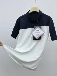 Mens Quick Dry Collared Short Sleeve Polo Shirt Breathable Casual Business Sport T-Shirt Summer 2024 Standard Fit Polyester Spandex