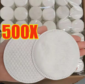 500PCS Cosmetics Cotton / Large Pearl Pattern Makeup Cleansing Cotton / Facial Care Tools / Square Wet Compress Cotton Pad / Disposable Mask Paper