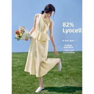 MOHANYIMEI | White-showing Sleeveless Ruffled Dress