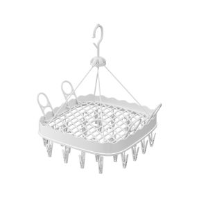 Multi-Functional Socks Underwear Drying Rack Balcony Storage Tool Windproof Multi-clamp Clothes Drying Holder Space Saving Plastic