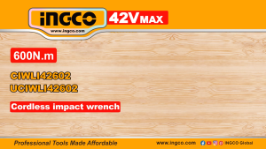 INGCO 42V BL IMPACT WRENCH 600NM 2X2.0AH & CASE CIWLI42602