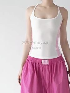 MUYUZI | American Style Contrast Border Vest Slimming Summer Outfit