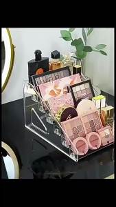 Elegant Acrylic Perfume & Cosmetic Organizer - Multi-Layer Clear Display Stand Sleek Countertop Storage Rack for Vanity