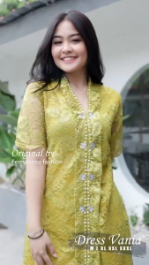 Promo!!! Dress Brukat Vania Modern Kekinian Dress Natal Dan Tahun Baru Trendy 2025