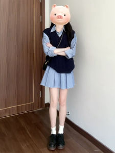 Homecore | Korean Style Blue Striped Long Sleeve Dress