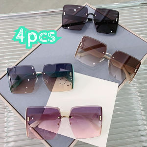 1/4Pcs Women Frameless Oversized Anti-Glare Sunglasses 5 Colors Available