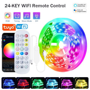 WiFi LED Strip Light Tuya Smart Life Flexible Light Lamp USB RGB5050 Desktop Screen TV BackLight Diode Tape Support Alexa Google