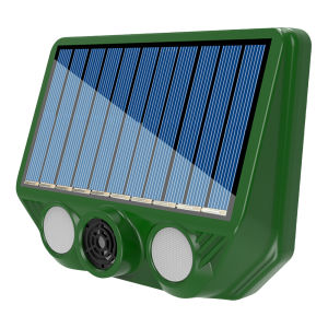 【New Arrival】 Solar Powered Ultrasonic Animal Driver 500mAh Animal Deterrent Repellent with Red White Flash Light for Garden Yard Farm
