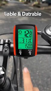 LIXADA Wired Bike Computer LED Digital Bicycle Speedometer Odometer Touchscreen Cycling Computer Waterproof with Backlight for Mountain Road Bike
