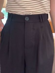 MANNASU Plus Size S~6XL Womens High-waisted Wide-leg Pants Straight-leg Loose Suit Pants
