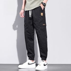 ROMON | Romon Mens Summer Thin Ice Silk Work Pants Loose Fit Sports Style Trousers Casual Long Trousers With Pocket Breathable