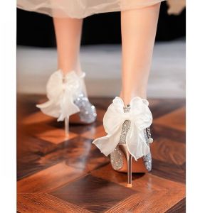 คริสตัลเพิร์ลหัวเข็มขัดรองเท้าส้นสูง 2023 ใหม่Fairy Thin Heel Maid Of Honorรองเท้าแต่งงาน เดรส งานแต่งงาน เดรส สองทางสวมใส่