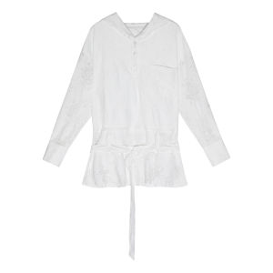 Áo Thun Hoodie Voan Thêu Xỏ Kim Dây Đai Thời Trang