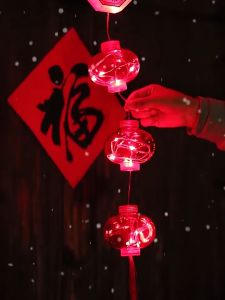 Vimite Chinese New Year Decoration items 3.5M 2025 LED Lantern Light Curtain Light Strip String Lights Christmas Decorations for Home Wedding Party Garden Street Spring Festival 新年春节装饰灯串