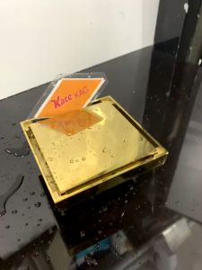 Thoát sàn vàng 24K KAG-TS220 vuông 12x12cm ống D49-60-90 hố ga chống hôi phễu thu nước mặt vàng óng ánh thiết kế sang trọng sử dụng tốt