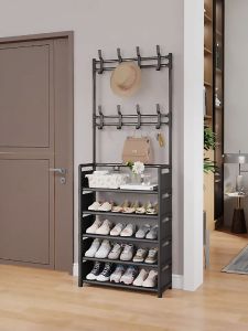 NINI 3IN1 Multifunctional 4 Tiers Coat Clothes Rack Bag Hanger Rack Shoe Rack Shelf / Rak Pakaian Rak Kasut Rak Beg 衣帽架鞋架一体组合卧室客厅挂衣架