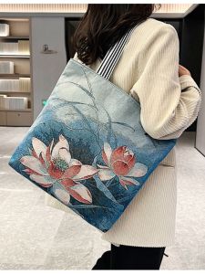 Oxford Cloth Canvas Bag Womens Fashionable Handbag Tote Bag Single Shoulder Bag Commuter Work Bag Storage Bag