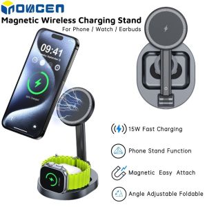 INOVAGEN Magsafe Wireless Charging Stand 15W Fast Charging StationAlloy Magsafe Attach Desk HolderPhoneSmartWatchEarbuds Desk Charging Dock