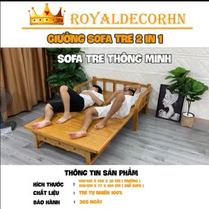 [SIÊU PHẨM] Ghế sofa giường tre chất liệu tự nhiên giường tre gấp gọn thông minh đa năng tiện lợi Sofa giường đa năng