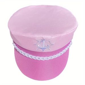 Mũ Thuyền Trưởng Màu Hồng Kèm Khăn Quàng Cổ Hàng Hải Hải Quân Trang Phục Du Thuyền Mũ Thủy Thủ Cho Nữ Màu Trơn Sợi Polyester Đảng Phụ Kiện
