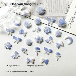 50 Món Đồ Trang Trí Móng Tay 3D Nhựa Resin Hình Hoa Sen Bướm Mặt Trăng Dạng Dải Màu Trang Trí Làm Móng Tự Làm Đính Đá Acrylic