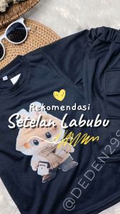 SETELAN SANTAI BAJU PENDEK ANAK PEREMPUAN MOTIF LABUBU VIRAL USIA 1- 5 TAHUN TERBARU