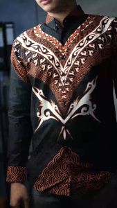 DgmFashion Batik Pria Premium Lengan Panjang Brown 1239