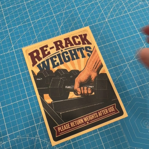 Re-rack Weights. Return Weight After Use. Gym Room Etiquette Sticker Sign Signboard Notice. Put Back Dumbbells Dumbell