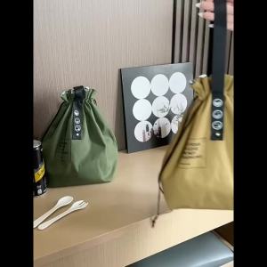 Insulated Lunch Bag Portable Drawstring Lunch Tote Aluminum Foil Thermal Bento Carry Bag for Work School Picnic Food Storage