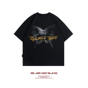 BJHG Butterfly Short Sleeve Mens T-shirt Functional Antibacterial Quick Dry Summer Top Breathable Comfortable Cotton Blend