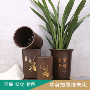 Thick Resin Plastic Orchid Pot Special round Square Purple Clay Simulation Lily Tong Shaped Flower Pots for Tabletop Decoration