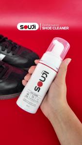 Japan Quality น้ำยาทำความสะอาดรองเท้า SOUJI [ขวดปั้มมูส 150 ML] กระเป๋าเนื้อมูส, ยาซักรองเท้า 3 ขั้นตอน
