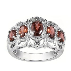 Huitan Elegant Hollow Crown Women Ring Luxury Engraved Design Inlaid Shiny Red CZ Party Wedding Silver Color Accessories Jewelry