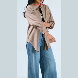 Logo Jeans Kemeja Wanita Cala Brown 24A34L9BW