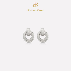 Vintage Roman Double Circle Earrings Gold and Silver