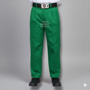 Celana Hijau Sekolah SD MI Madrasah Ibtidaiyah Bahan Twist Tissue Licin