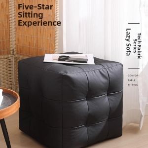 Luxury Leather Cube Ottoman