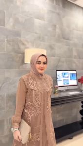 FKS Gamis XL LD 110 Ceruty Babydoll Mix Tile Etnik Premium RUFAN by MUDRA